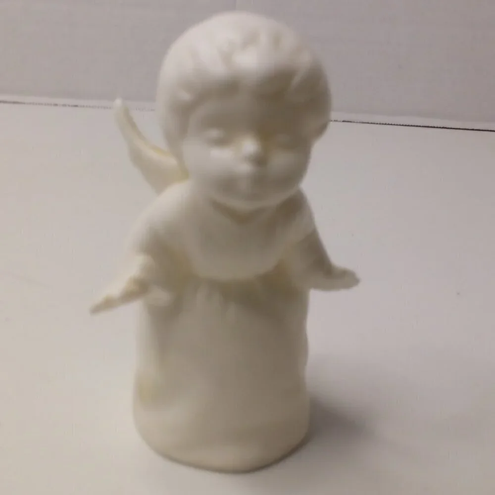 Schmid Bros Kissing Angel White Porcelain Nativity Figurine Vintage 1950s